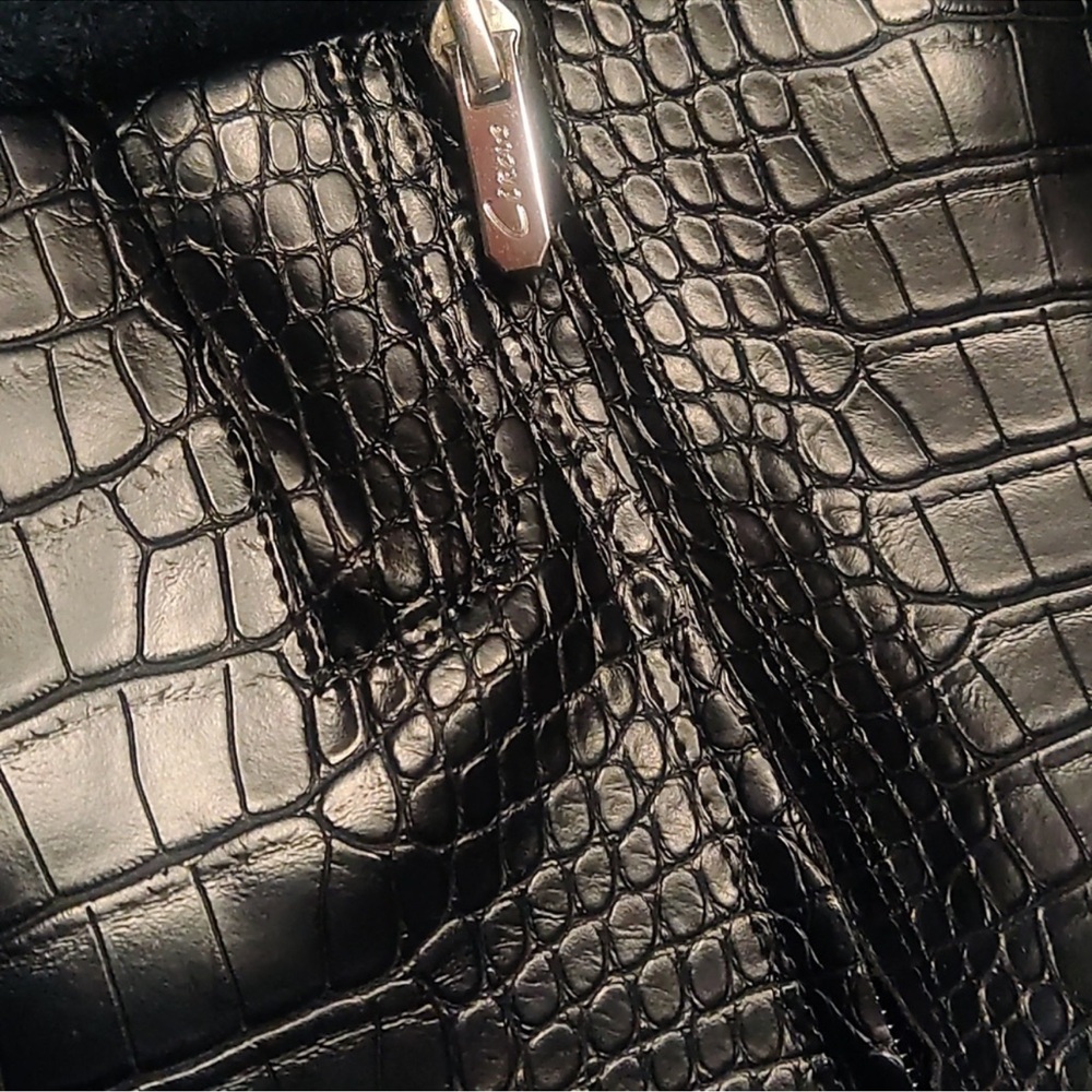 Circus by Sam Edelman Black Croc Heeled Boots - Picture 5 of 6